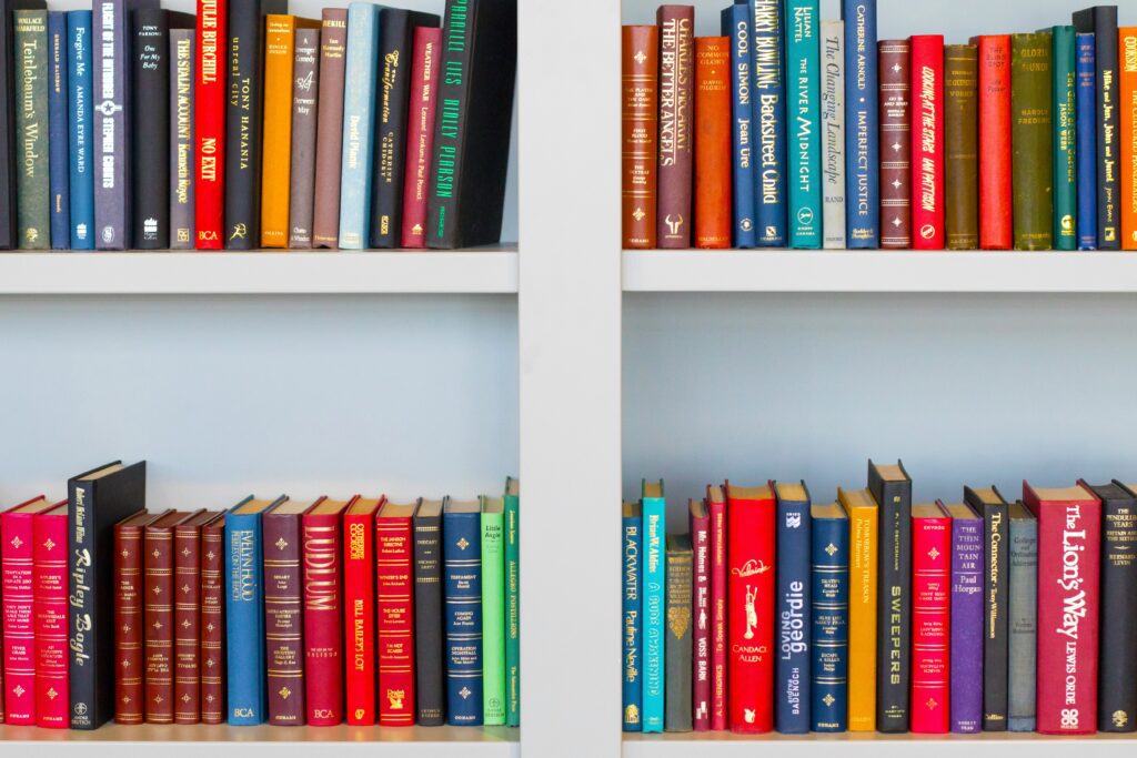 Colorful bookshelf image